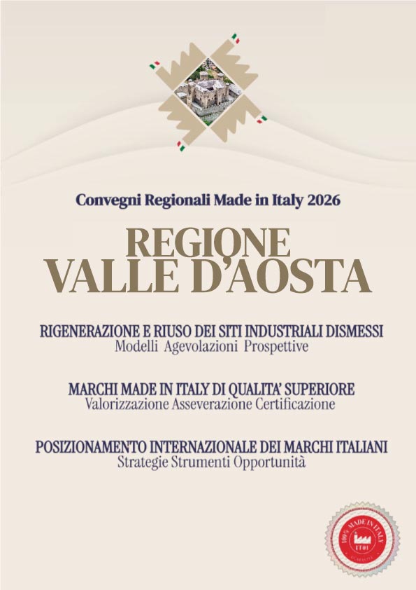 Locandina Convegno Regionale Made in Italy 2026 - Regione Valle d'Aosta